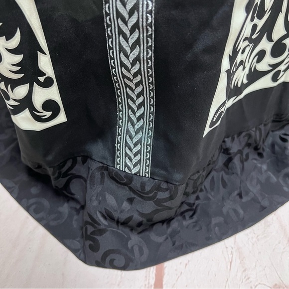 Nicole Miller Collection Elegant Silk Damask Floral Gown Maxi Dress - Picture 6 of 13